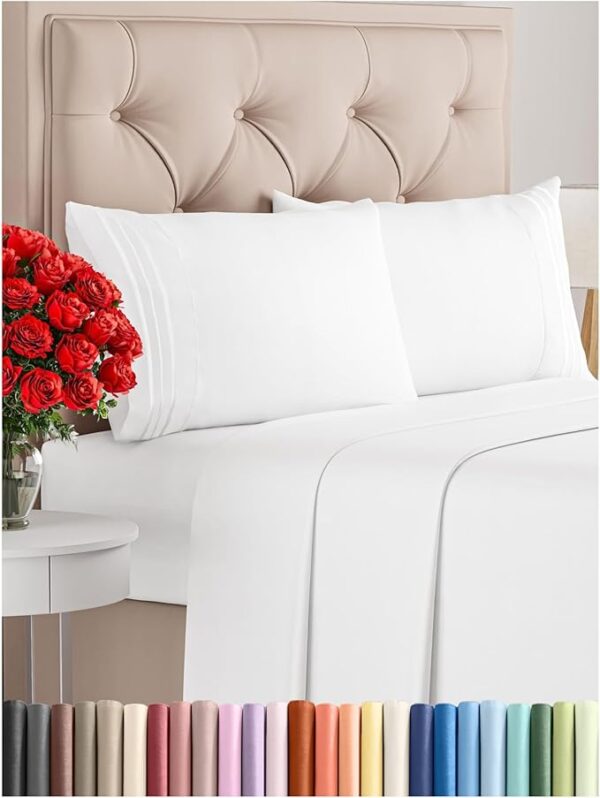 Queen Size 4 Piece Sheet Set - Comfy Breathable & Cooling Sheets