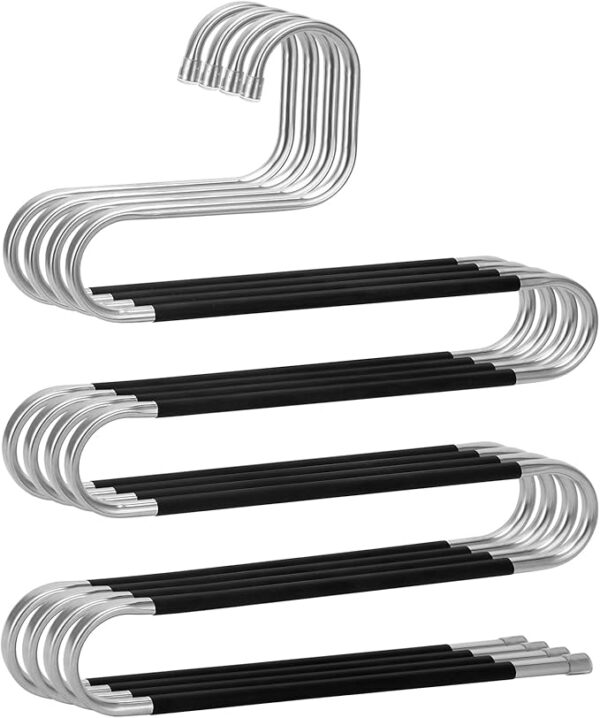 Pants Hangers Space Saving,4 Pack Stainless Steel Non