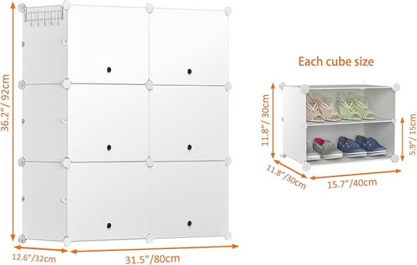 HOMIDEC Shoe Rack, 6 Tier Shoe Storage Cabinet 24 Pair - Image 2