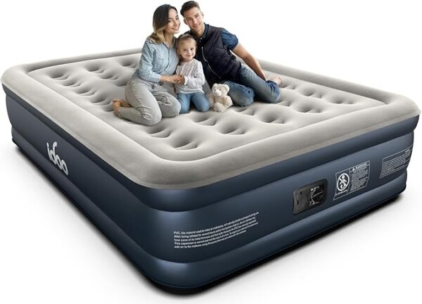 iDOO Air Mattress with Built in Pump,Comfort Blow up Mattress,Inflatable Mattress