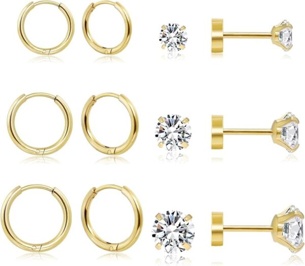 Dainty 6 Pairs Earrings Sets for Multiple Piercing