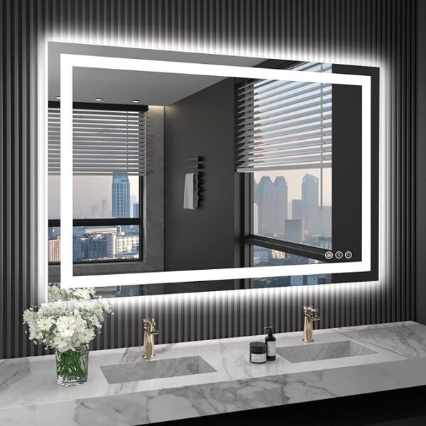 LOAAO 40X32 LED Bathroom Mirror with Lights,