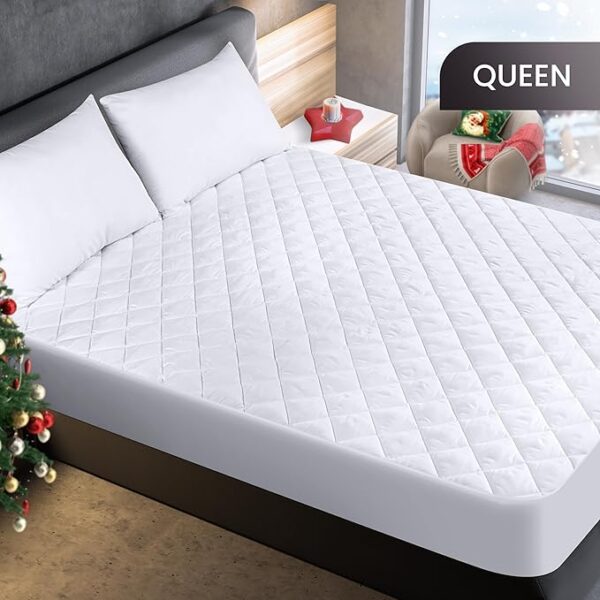 Utopia Bedding Quilted Fitted Mattress Pad (Queen) - Image 4