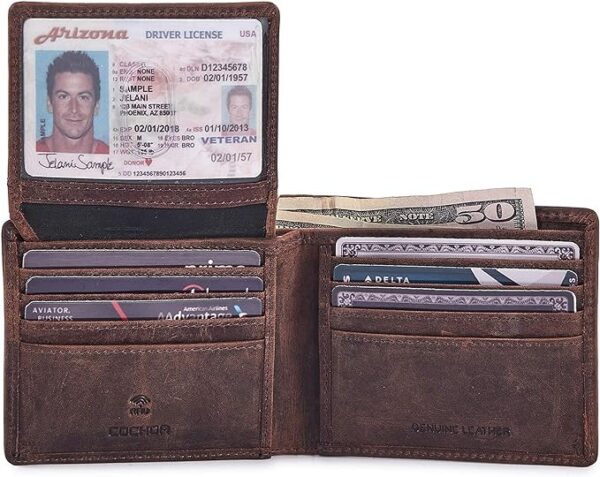 Cochoa Wallet for Men's RFID Blocking Real Leather