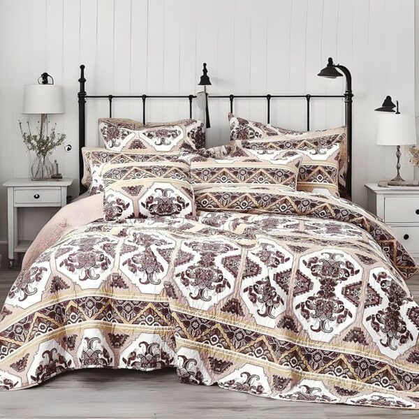 DaDa Bedding Baroque Quilted Bedspread Set