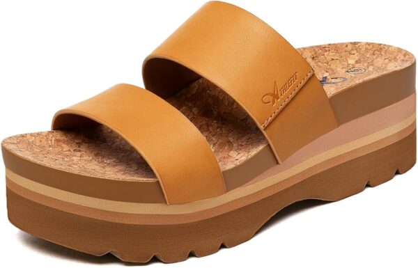 Athlefit Summer Platform Brown Beach Sandals Women's