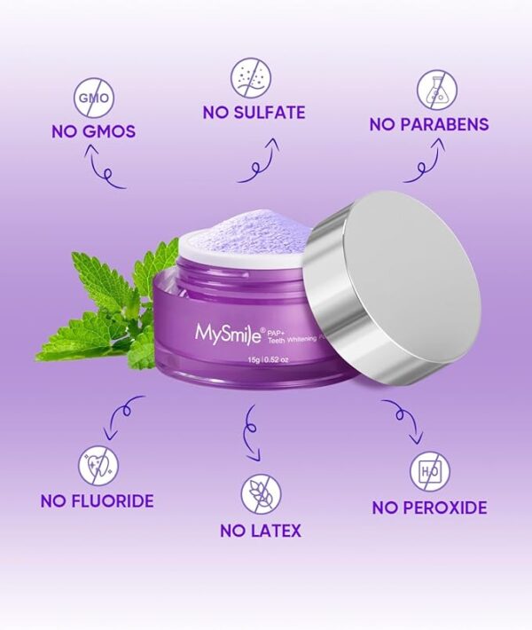 MySmile Pap Natural Mint Non-Sensitive Teeth Whitening Powder Cavity - Image 2