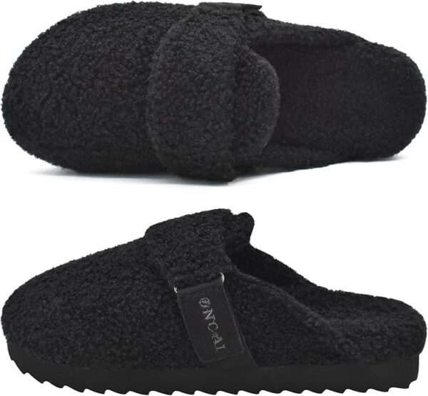 ONCAI Women's Slippers,Cute Fluff Sherpa Faux Fur Scuff Garden Clogs