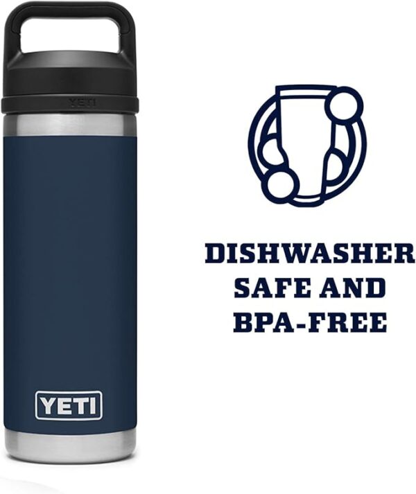 YETI Rambler 18 oz Bottle, Vacuum Insulated, Stainless Steel with Chug Cap - Image 2