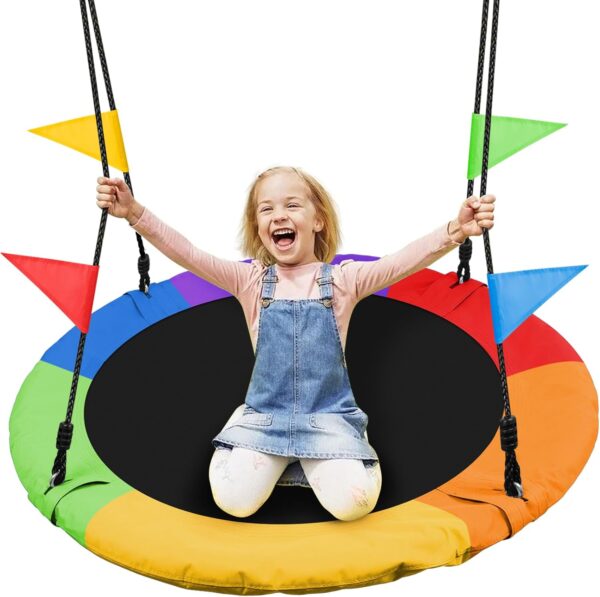 Odoland 40 inch Kids Saucer Tree Swing,