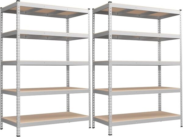 SONGMICS 5-Tier Storage Shelves, Set of 2 Garage Storage