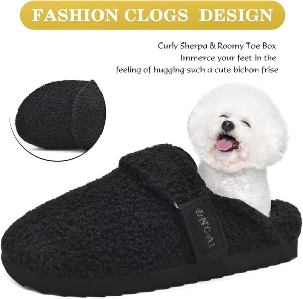 ONCAI Women's Slippers,Cute Fluff Sherpa Faux Fur Scuff Garden Clogs - Image 5