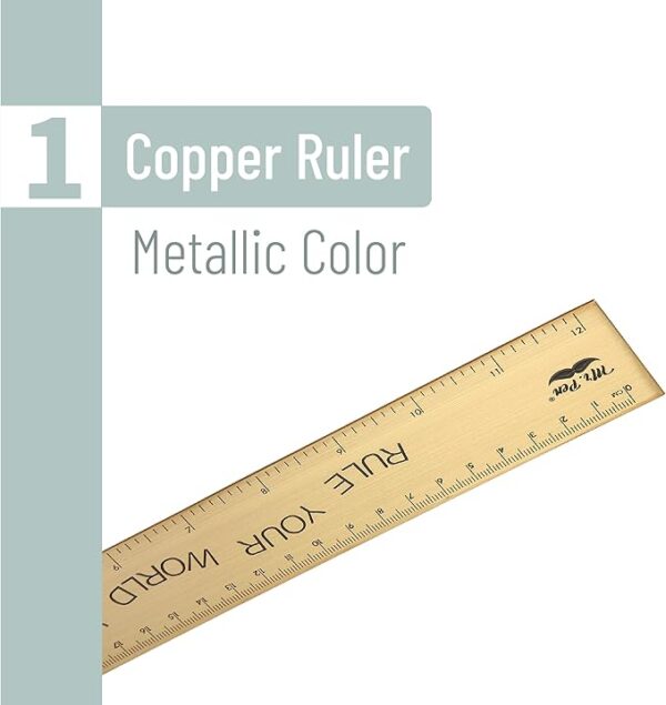 Mr. Pen- Stylish Metal Ruler, 12 - Image 2