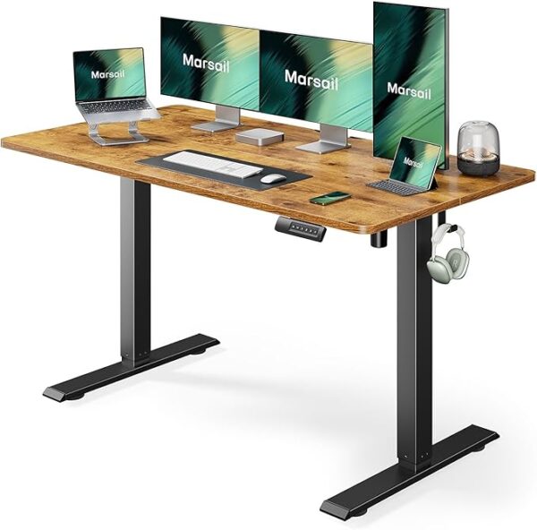 Marsail Electric Standing Desk with LED Lights