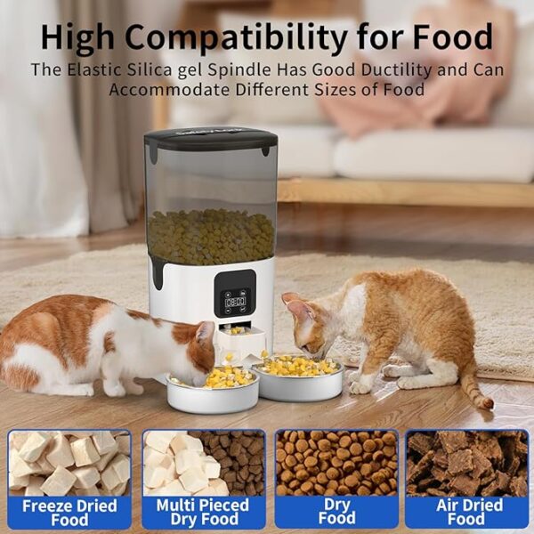 7L Automatic Cat Feeder for 2 Cats, - Image 6