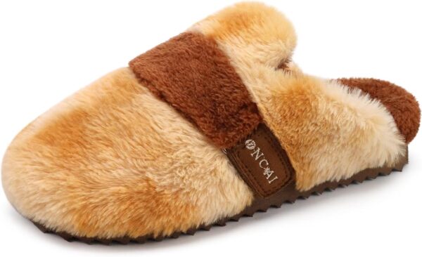 ONCAI Women's Slippers, Plush Faux Fur Soft Cushion Comfortable