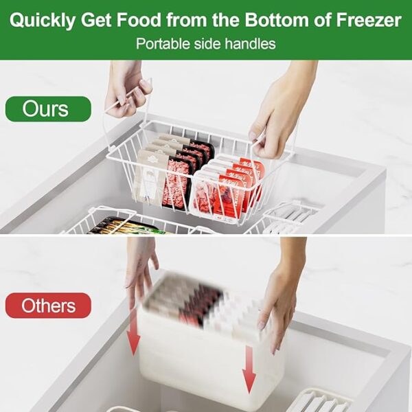 Freezer Organizer Bins, 4 Pack Stackable Freezer S - Image 5