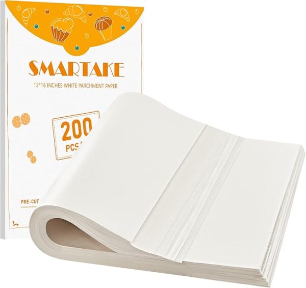 SMARTAKE 200 Pcs Parchment Paper Baking Sheets,