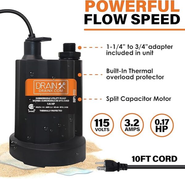 DrainX Tankless Water Heater Flush Kit with 1/6 HP Pump and Descaler - Image 3