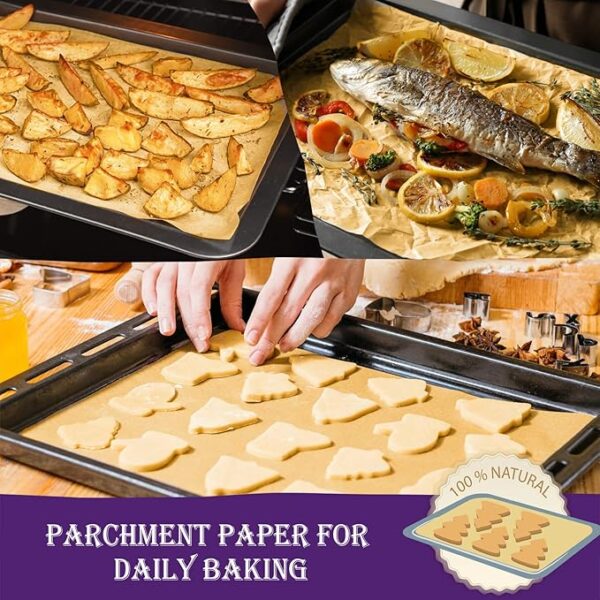 200 Pcs Unbleached Parchment Paper Baking Sheets - Image 5