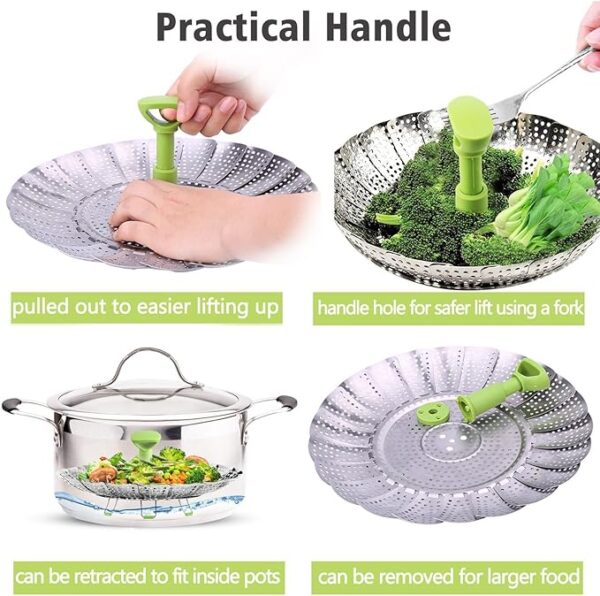 Consevisen Vegetable Steamer Basket for Cooking Food, - Image 2