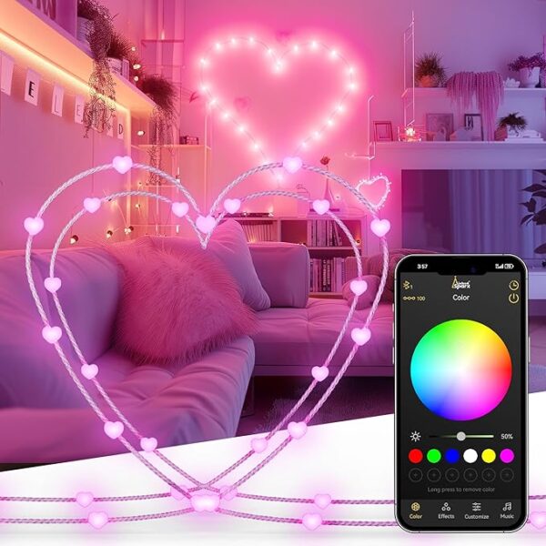 Changing String Lights, USB Heart Lights APP Control