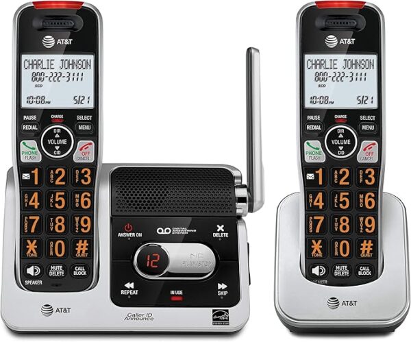 AT&T BL102-2 DECT 6.0 2-Handset Cordless Phone for Home with