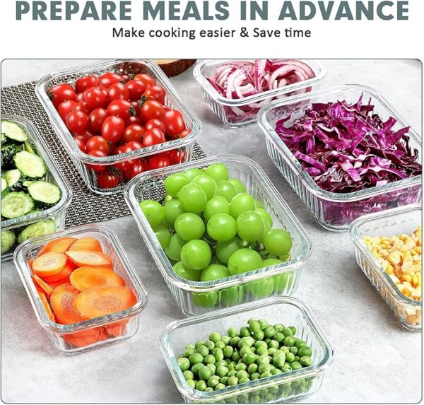 10 Packs Glass Meal Prep Containers with Lids - Image 2