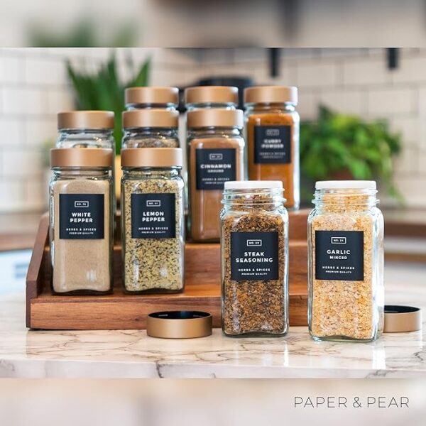 Modern Block-Black Spice Labels (no Jars) by Paper & Pear - Image 2