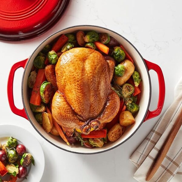 Basics Cast Iron Dutch Oven Pot with Lid - Image 3